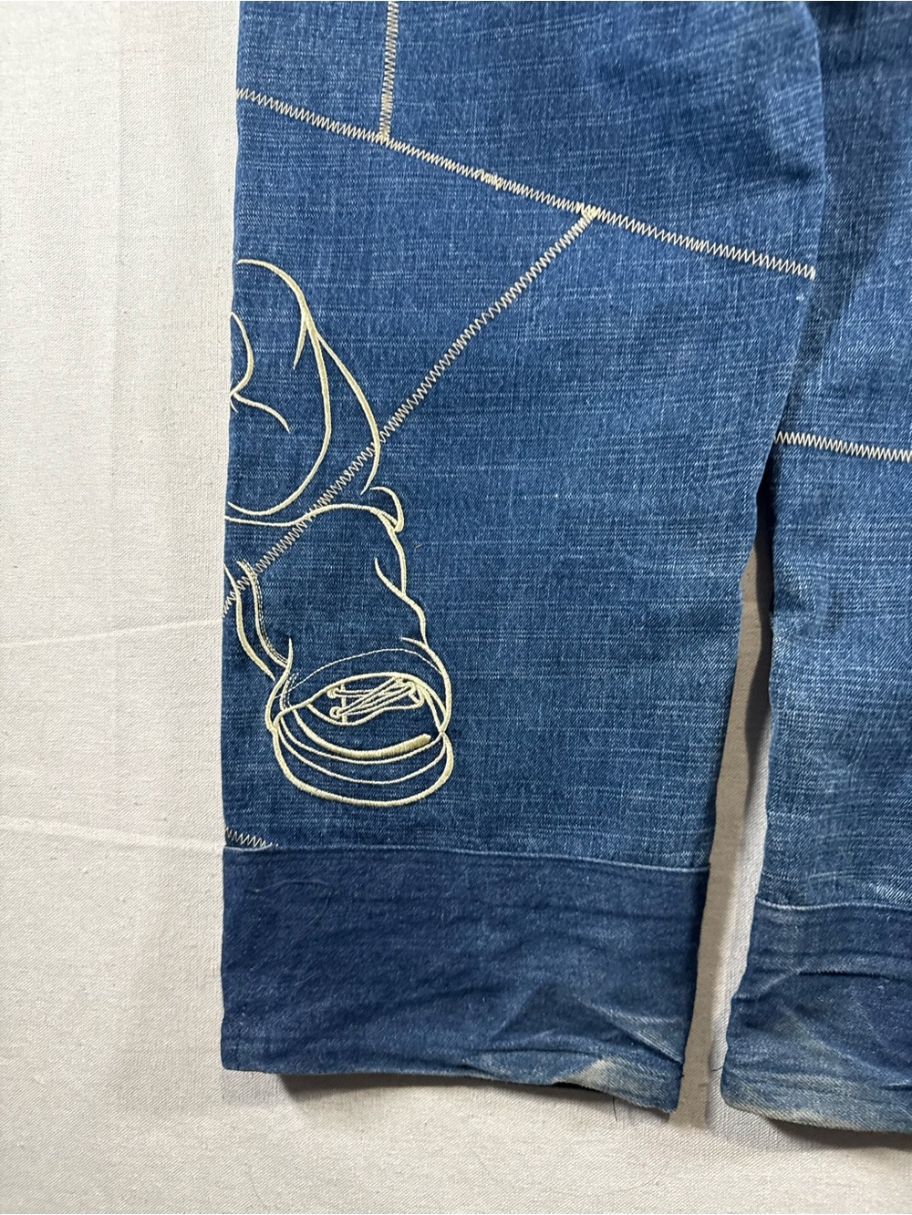 Y2K Baggy Southpole Bboy Jeans All Over Print Embroidery Bboy Character Jeans - Picture 9 of 12